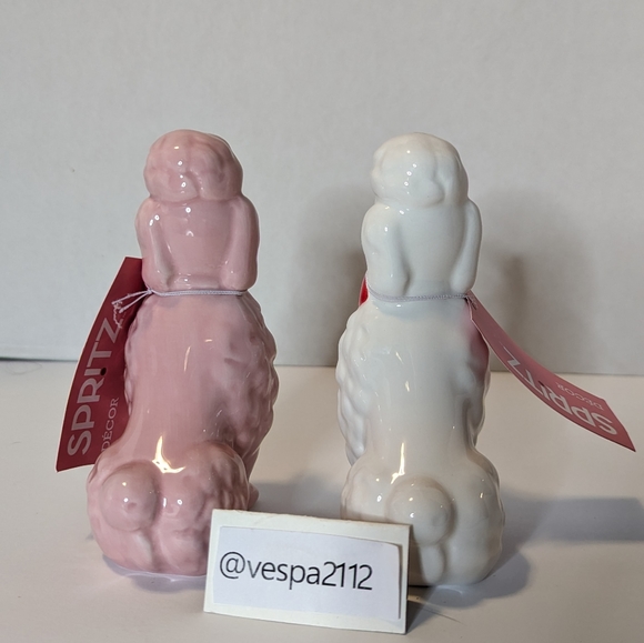 Target Spritz Valentine Poodle Set Pink & White Ceramic Dog Figure - Picture 4 of 9